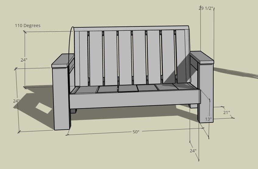 Loveseat made from reclaimed wood