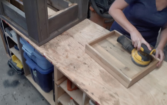 Outdoor Coffee Table with Ice Bucket sanding top tray