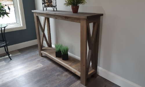 Rustic Hallway Table final finished appearance 2 Rustic Hallway Table final finished appearance 2