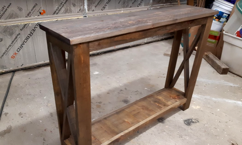 Rustic Hallway Table final finished appearance