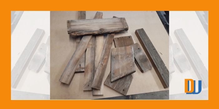 Scrap wood pile to make mirror frame