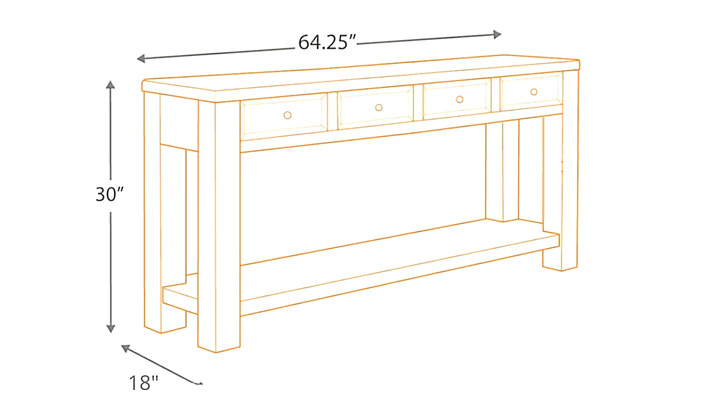 4 drawer console table